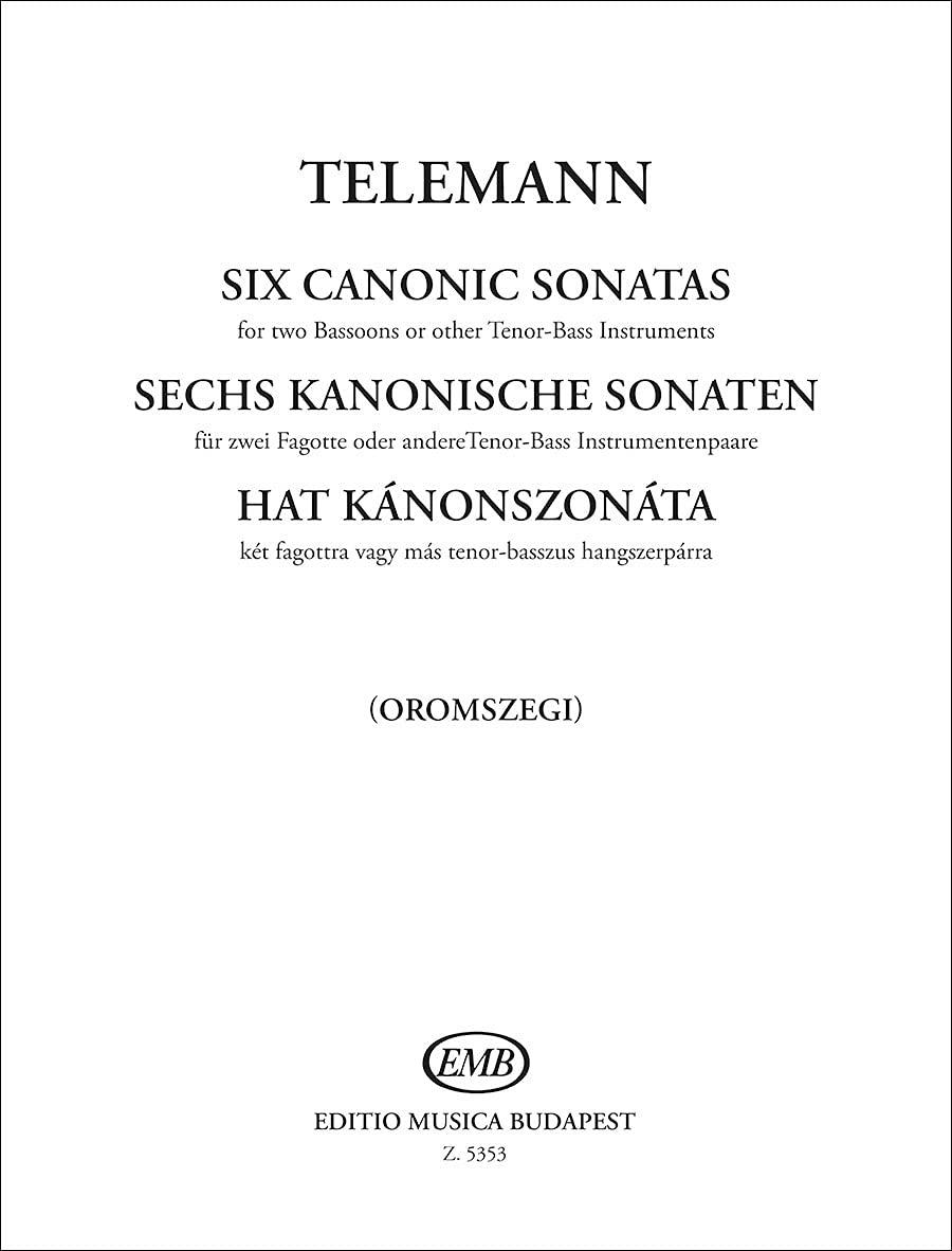 Sechs Kanonische Sonaten, für 2 Fagotte oder andere Tenor-Bass Instrumentenpaare - Georg Philipp Telemann | Suono Flauti
