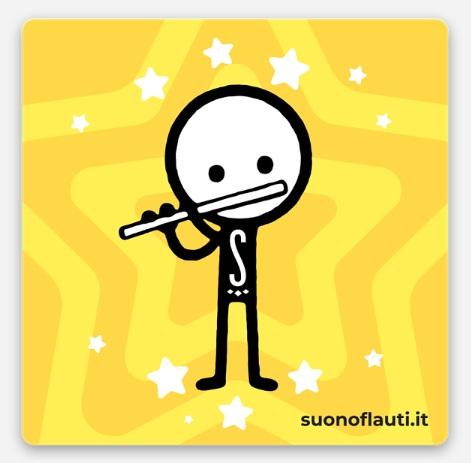 Sticker Yellow Stickman | Suono Flauti