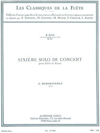 Sixeme Solo de Concert Op. 82, Les Classiques de la Flute - Jules Demersseman | Suono Flauti