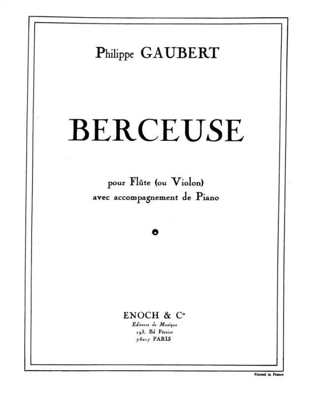 Berceuse, Philippe GAUBERT | Suono Flauti
