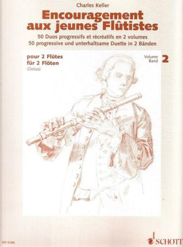 Encouragement Aux Jeunes Flûtistes, 50 Duos progressifs et récréatifs Vol.2 - Charles Keller | Suono Flauti
