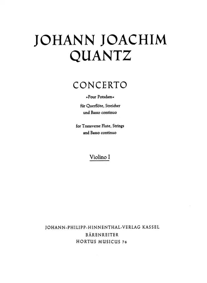 Concerto Pour Potsdam, Flötenkonzert (Violin 1 part) - Johann Joachim Quantz | Suono Flauti