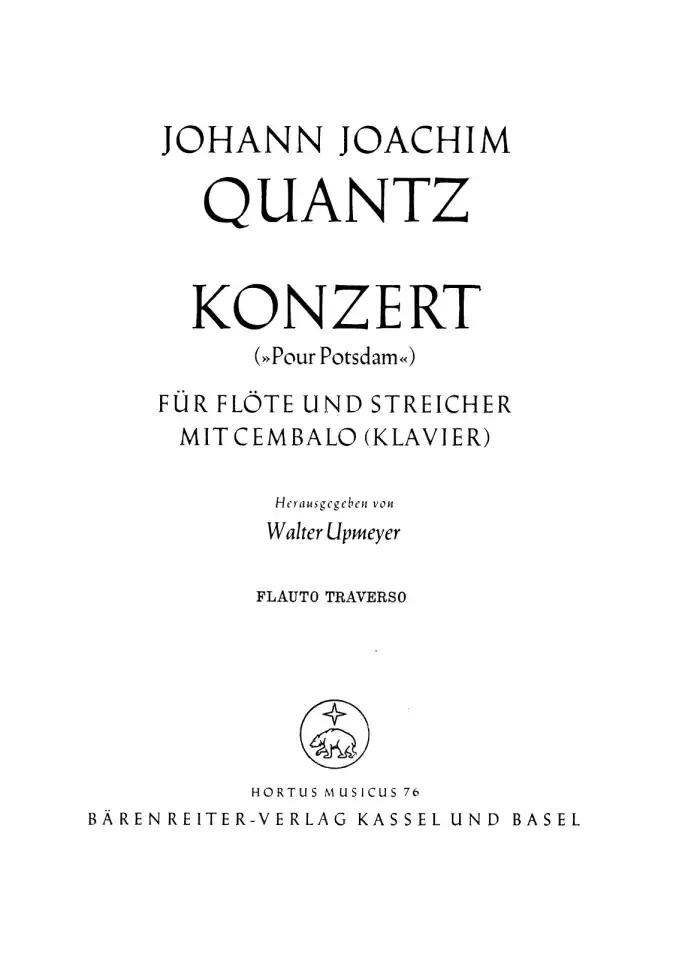 Concerto Pour Potsdam, Flötenkonzert (Flute part) - Johann Joachim Quantz | Suono Flauti