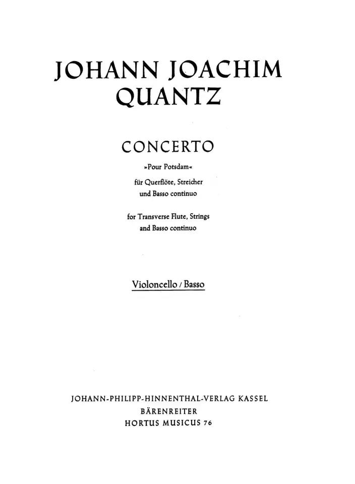 Concerto Pour Potsdam, Flötenkonzert (Cello - Double bass part) - Johann Joachim Quantz | Suono Flauti